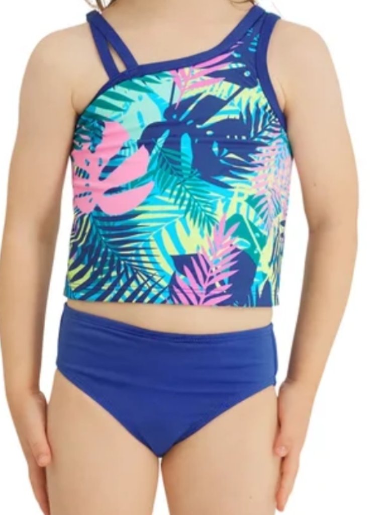 Lands' End Girls 4t Chlorine Resistant 3 Piece Swim Set With Rashguard Upf50